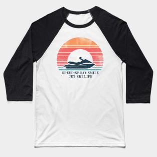 Retro Jet Ski Sunset - Watersports Enthusiast Tee Baseball T-Shirt